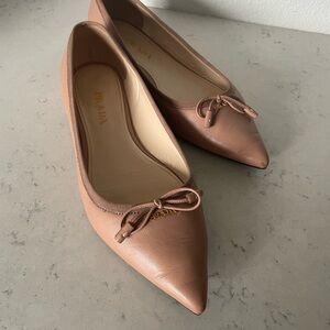 Prada Women's Nude/Pinky Leather Flats